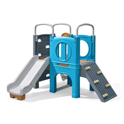 Step2 Scout & Slide Climber, Kids Outdoor Playset, Backyard Playground Set, Slide, Climbing Wall, Tunnel, Outside Vintage Style Jungle Gym, for Toddlers 2-6 Years Old