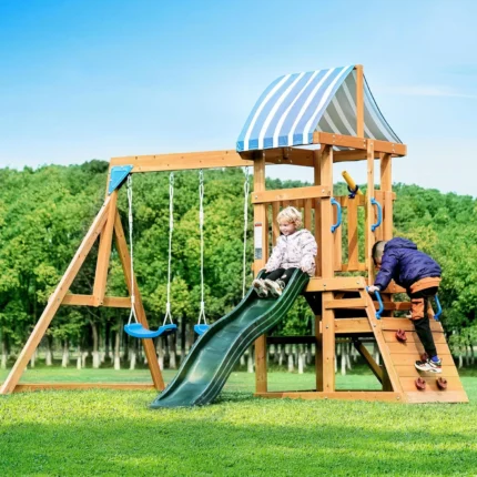 ROBUD Wooden Swing Sets for Backyard
