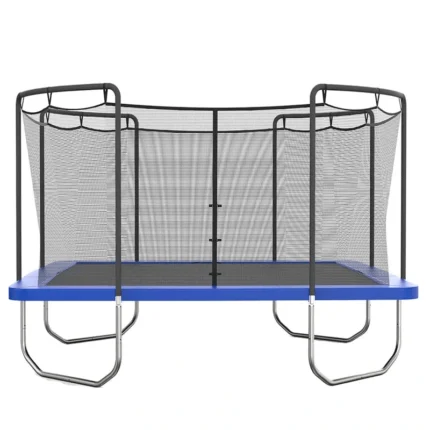 Skywalker Trampolines 15′ x 15′ Square Trampoline with Safety Enclosure Net – Blue Heavy-Duty Outdoor Trampoline for Kids & Adults, Rust-Resistant Steel Frame
